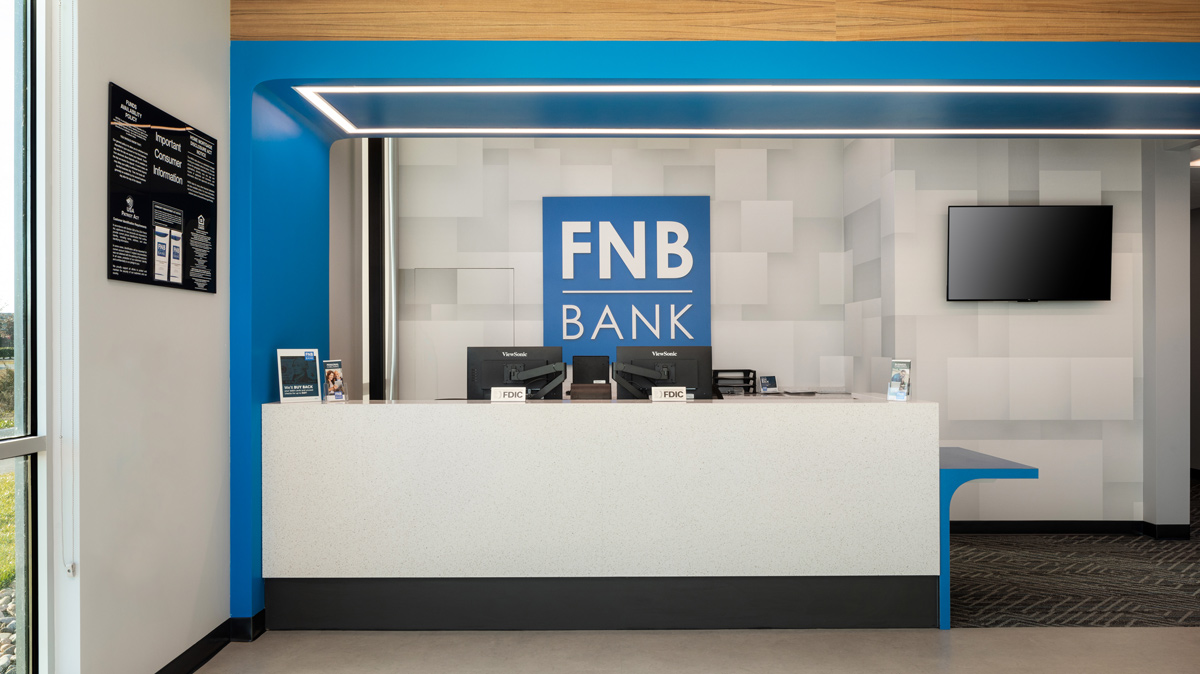 FNB Bank teller desk