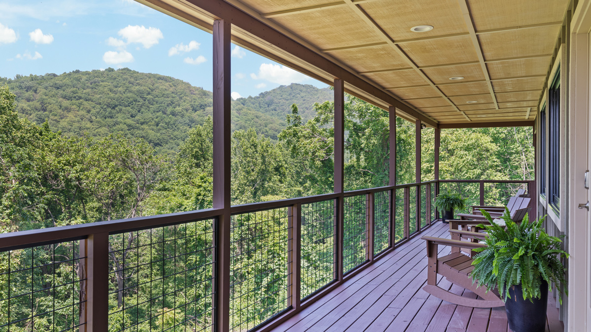 back deck overlooking the mountains